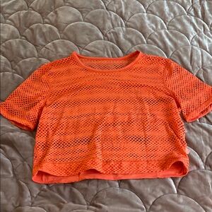 Lululemon Athletica Red Mesh Crop T-Shirt